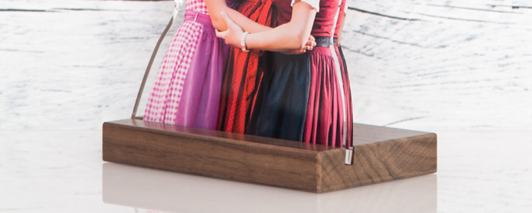 Motivsockel für Fotofigur Motivsockel aus Holz zum Aufstellen der Fotofigur